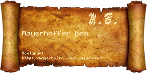 Mayerhoffer Bea névjegykártya